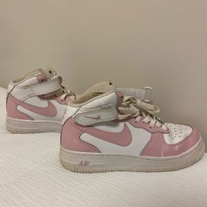 baby pink painted af1 high tops